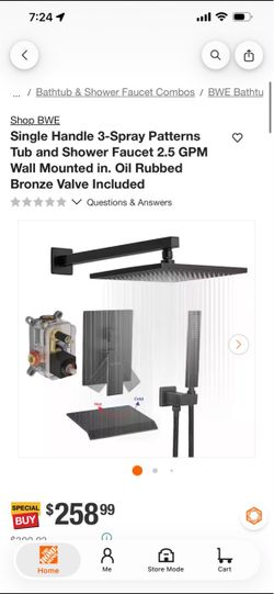 BWE Single Handle 3-Spray Tub and Shower Faucet Set