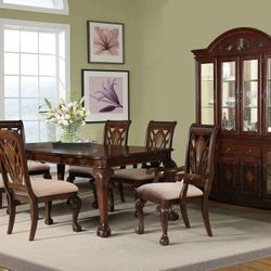 Dining Table with 2 Arm Chairs and 4 Armless Chairs