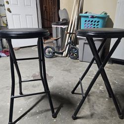 2 Metal Black Stools