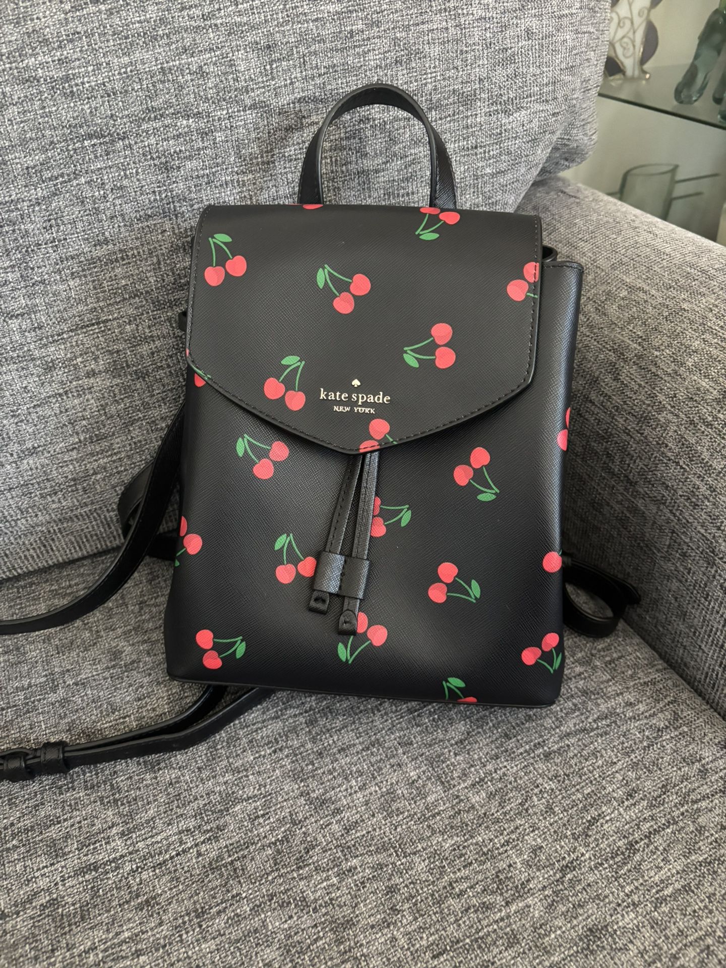 Kate Spade Lizzie Cherry Medium Flap Backpack/Handbag