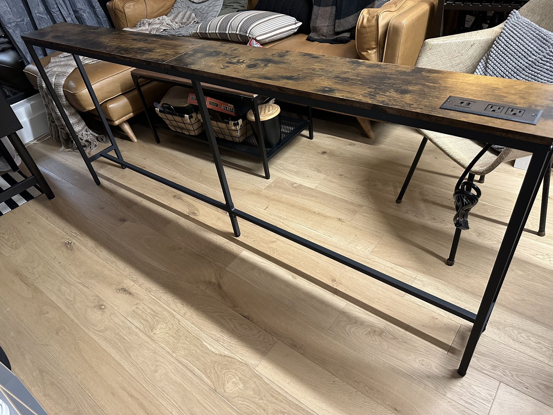 Console Table With Power Outlet Behind Couch Table