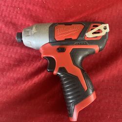 Milwaukee 2462-20 M12 Lithium-Ion 1/4" Cordless Hex Impact Driver, Tool Only