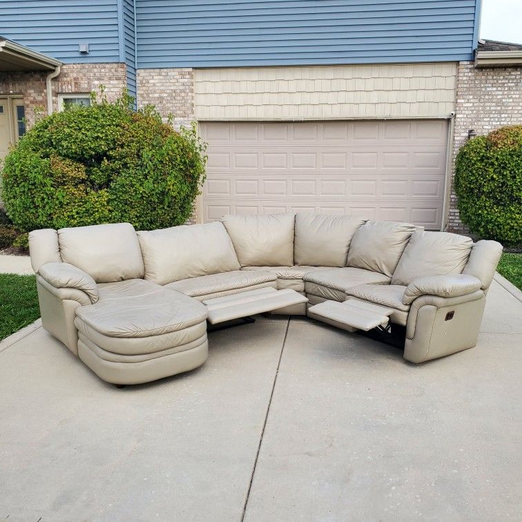 FREE DELIVERY Leather Reclining Sectional Couch Sofa Set
