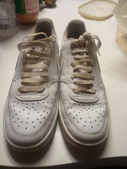 men's size 10 all white low top Nike court vision