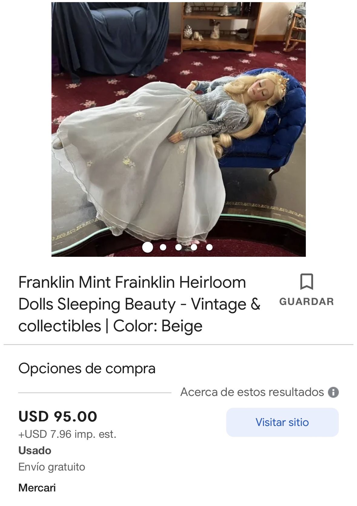 Franklin Mint Frainklin Heirloom Dolls Sleeping Beauty Vintage collectibles 70 for Sale in North Las Vegas NV OfferUp