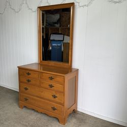 6 drawer wood dresser with detachable mirror