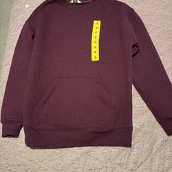 Nwt Womens Small Danskin Maroon Sweatshirt With Front Kangaroo Pocket 