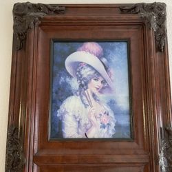 Vintage Mirror With Glass On Top