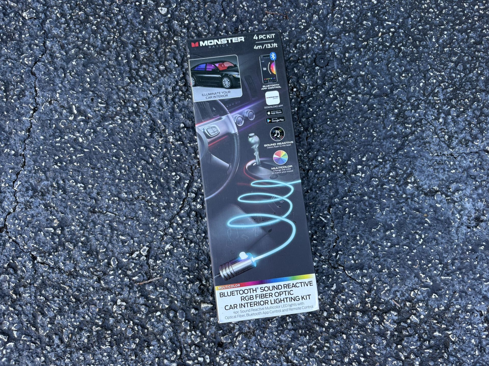 $15 for (1) BLUETOOTH® SOUND REACTIVE RGB FIBER OPTIC CAR INTERIOR LIGHTING KIT