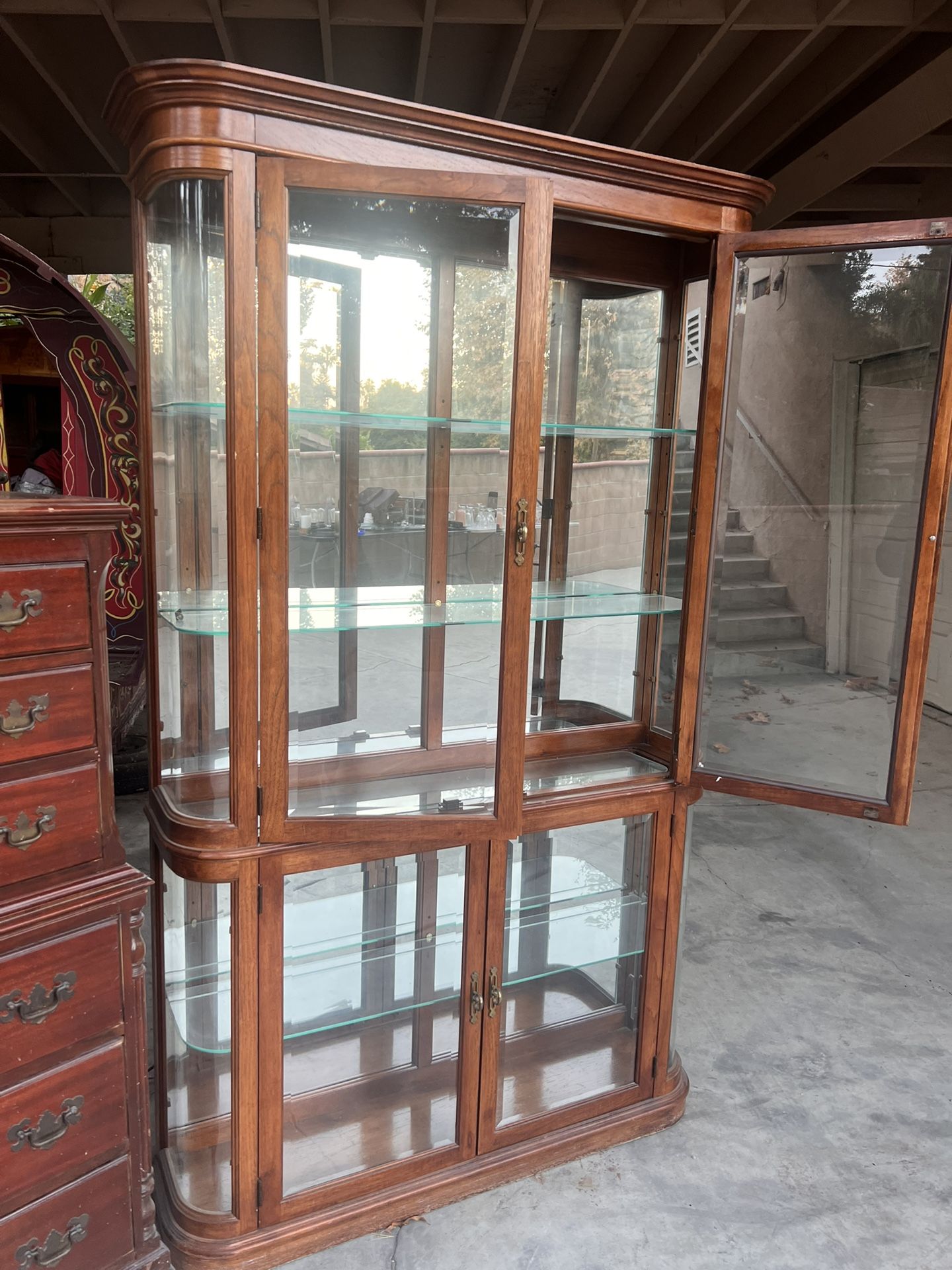 Nice Display Cabinet Good Condition It Has Light On Top Inside 