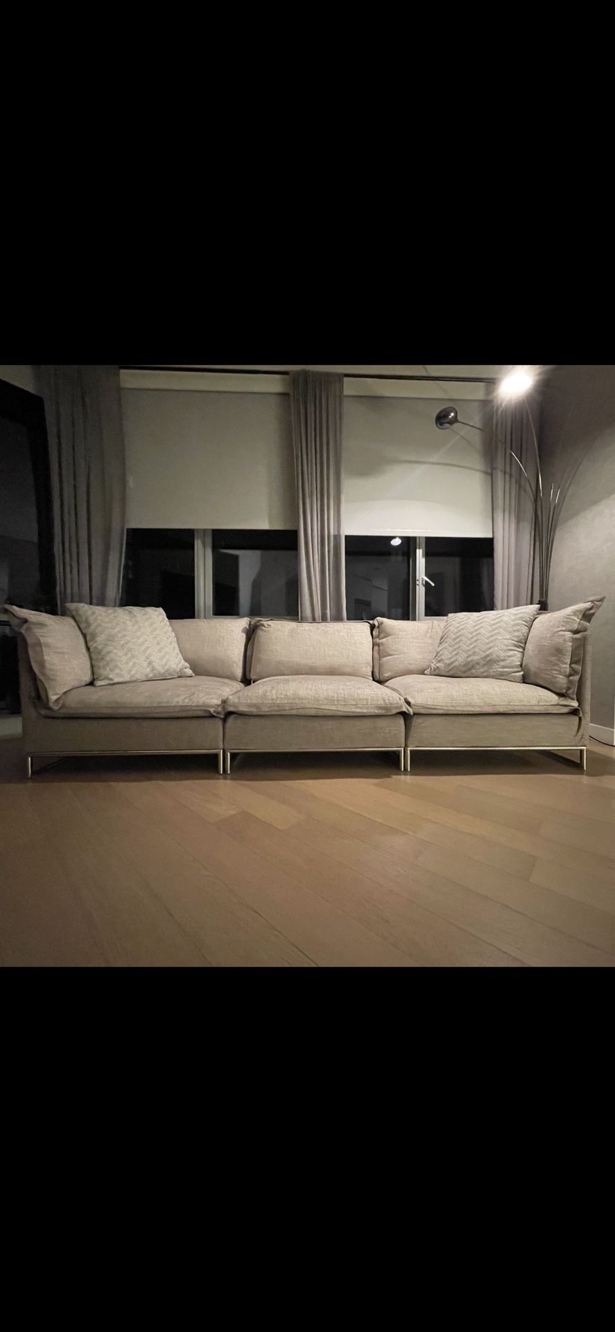 Natuzzi Italia “Colosseo” Fabric Sofa – 110” W × 40” D – Made in Italy