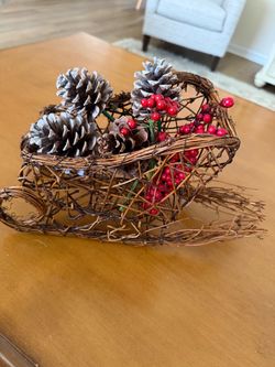 Handcrafted wicker sleigh