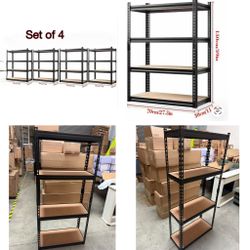4–Tier Garage Storage Shelf （Set Of 4 ) 