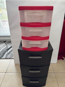 Plastic Storage Drawer Organizer Units - 2 Units
