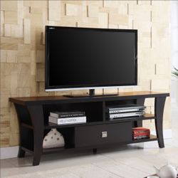 Two-Tone Wood TV Stand with Drawer New in Box