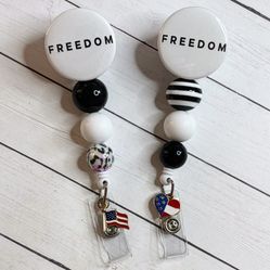 Freedom Charlie Kirk Badge Reel Holder 