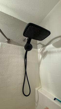 Black Dual Shower Head System