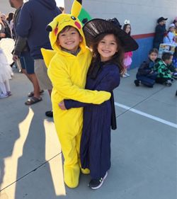 Pokémon and witch costumes