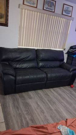 Leather love seat and couch recliners