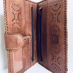Handmade Oversized Leather Wallet, NEW!