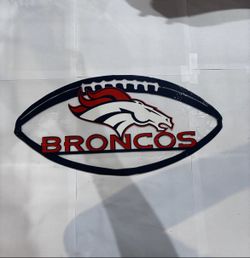 Football Broncos Colorful Metal Sign 9x18 18 Gauge Steel Wall Decor