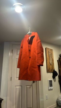 YSB Burnt Orange Wool Long Jacket Size 66 (medium)