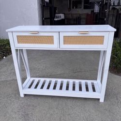 New In Box 39.3"x11.8"x31.5 White Wooden Entryway Console Table Kitchen Console Cabinet