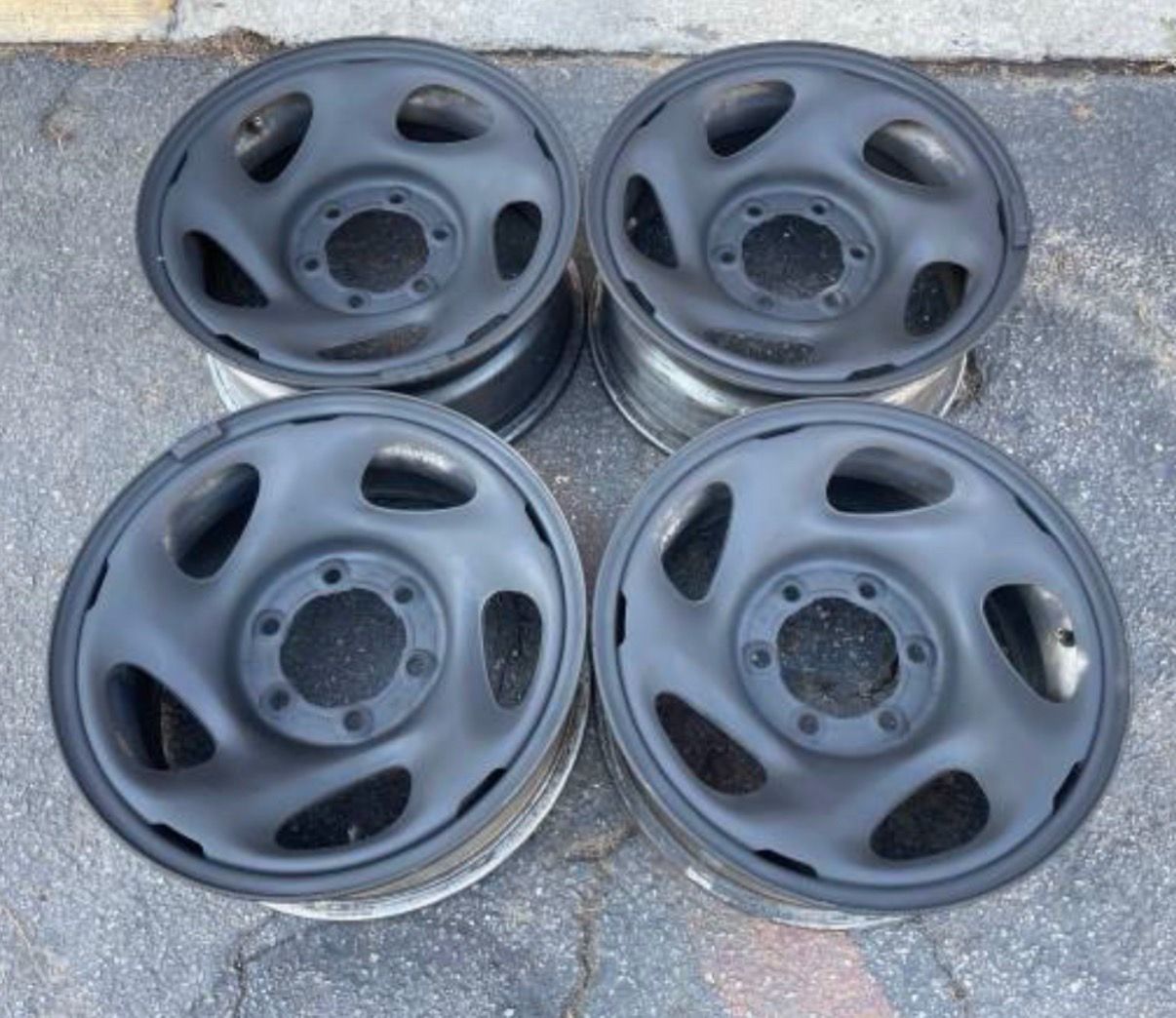 Used 16x7 Rims Black 6 lug steel toyota rims. 16x7 inch. Chevy, Nissan, more for Sale ...