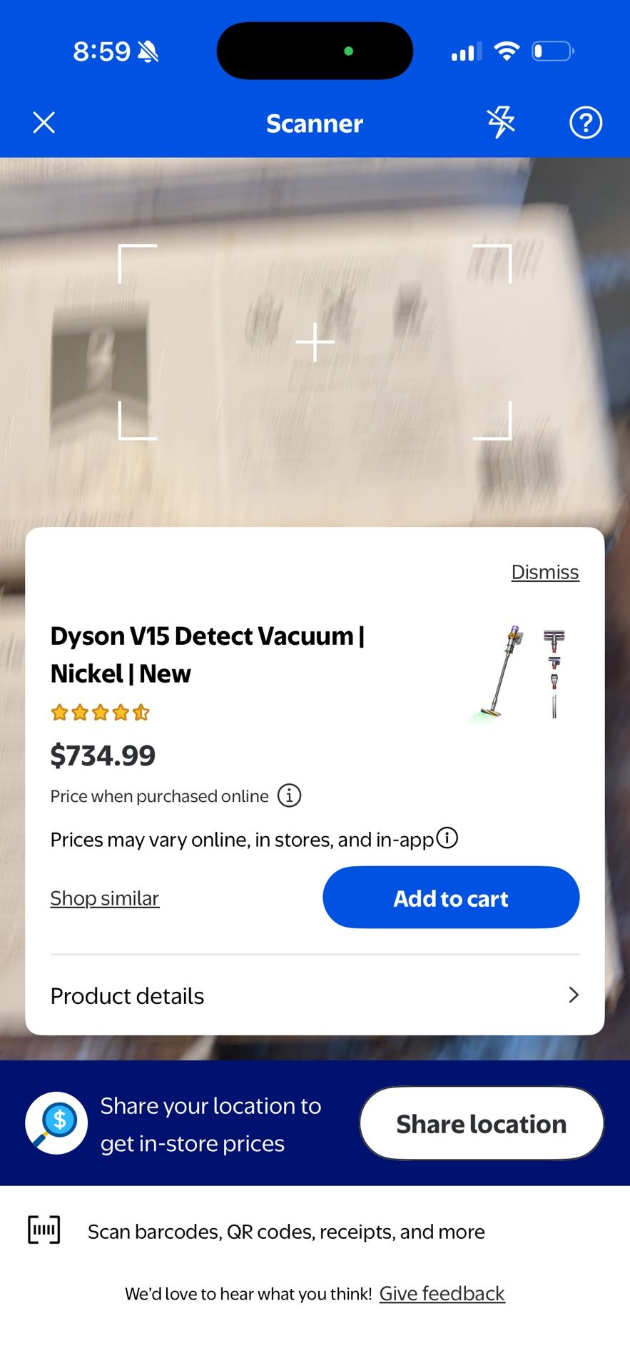 Dyson V15 Detect Vacuum | Nickel New