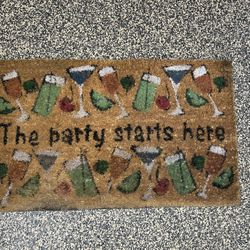 Party Themed Door Mat, 18” X 30” 