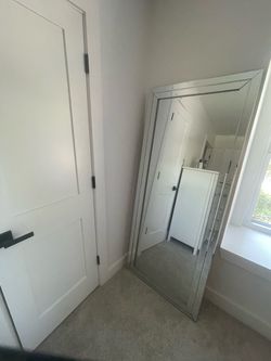 Large Floor-Length Mirror Silver Frame