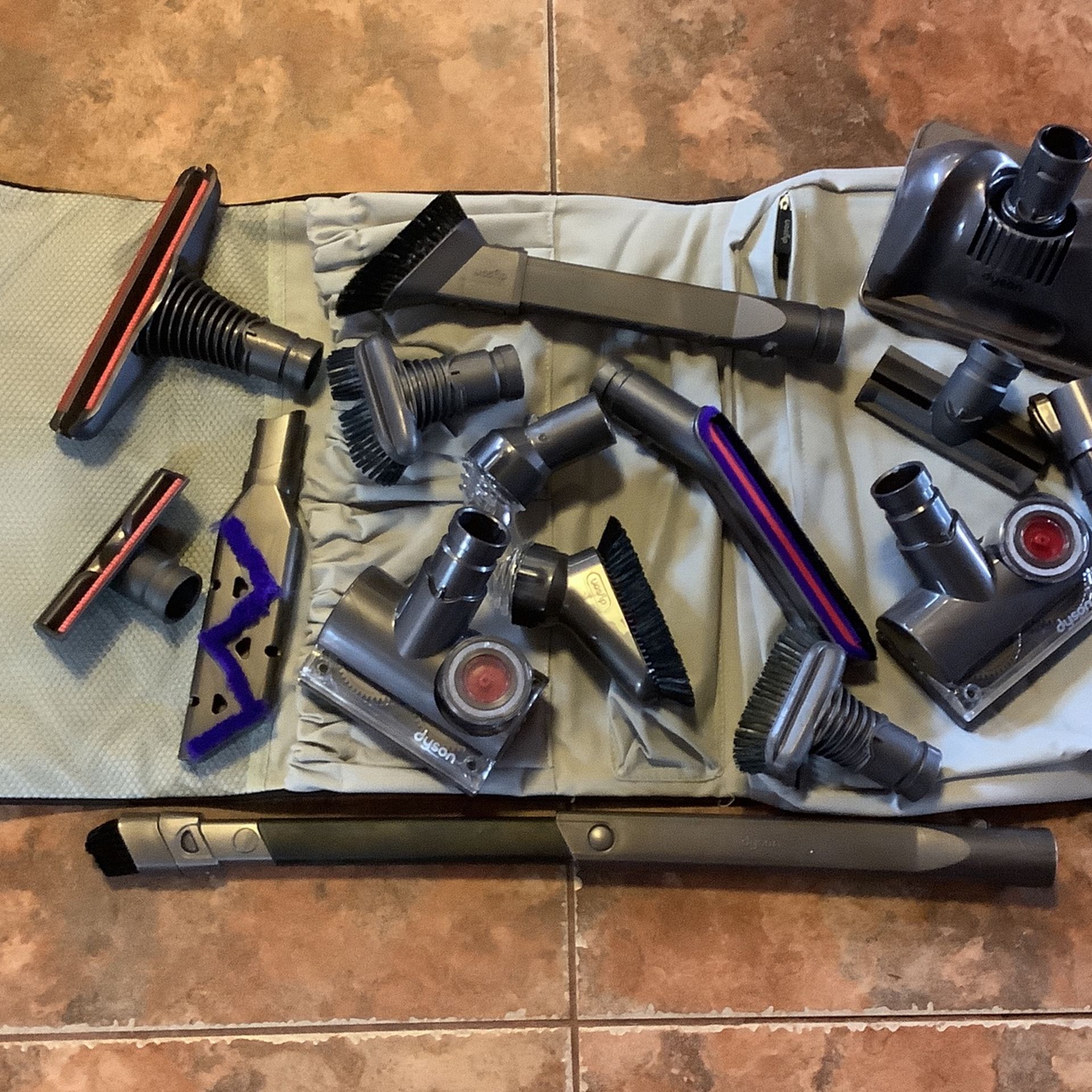Dyson Vacuum Cleaner Attachments In Large Storage Bag New and Used for