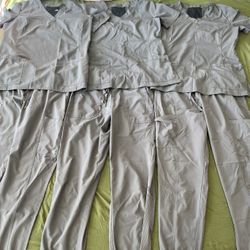 Gray Women’s Scrubs: Set of 3