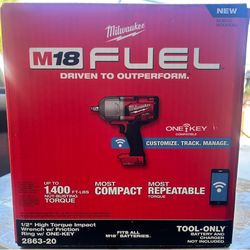 Brand New in Box Milwaukee M18 1/2 High Torque Impact One-Key