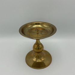 RIH Brass Pillar Candle Holder 5in