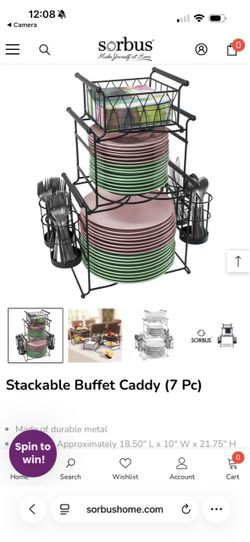 Stackable Buffet Caddy 7-Piece Set