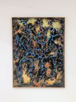 Abstract Expressionist Oil/Acrylic Painting Signed "Ulrich 1984"