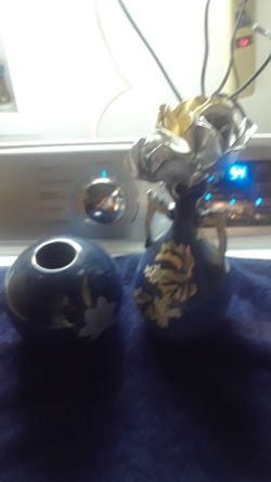 Vases. Small. Both blue