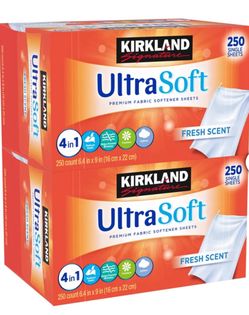 2 Boxes Kirkland Ultra soft Dryer Sheets