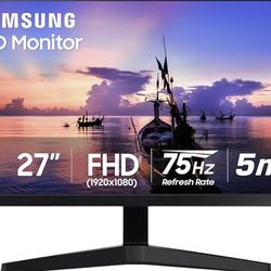 Samsung 27' T35F Series FHD 1080p Computer Monitor, 75Hz, IPS Panel, HDMI, VGA (D-Sub), AMD FreeSync, Wall Mountable, Game Mode, 3-Sided Border-Less, 