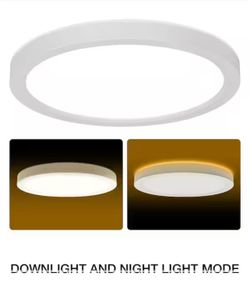 13 in. LED Flush Mount Ceiling Light with Night Light, 24W, 2400lm, 3000K/4000K/5000K Selectable