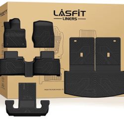 Floor Mats & Cargo with Backrest Mat for Ford Explorer 2022-2025 2026 6 Passenger, Custom Fit All Weather Protector TPE Easy Clean Floor Liners