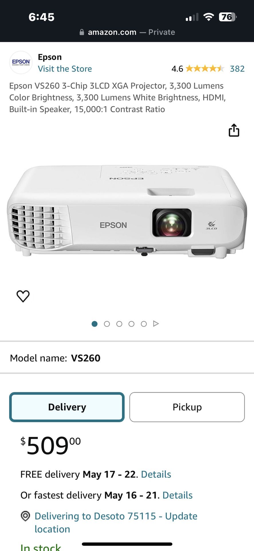 Epson Projector VS260 