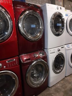 Samsung front load washer and dryer set working perfectly with 4 months warranty