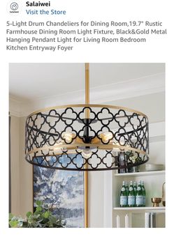 NEW- 5 light drum chandelier
