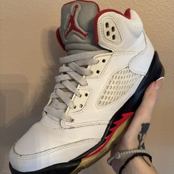 Air Jordan 5 Retro GS 'White Fire Red' 2013
