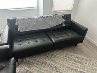 Black Leather Couch 