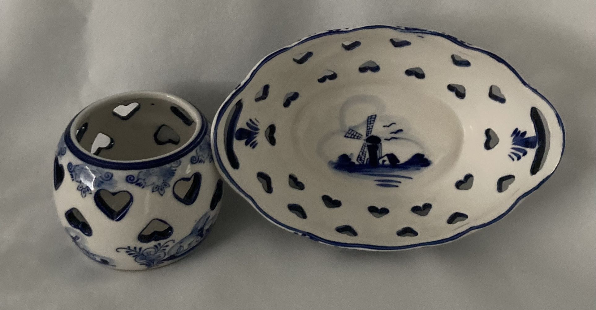 Delft Holland Blue and White Trinket Dish and Votive Holder