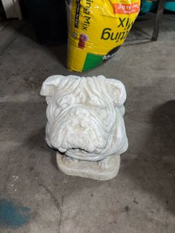 Bulldog concrete statue