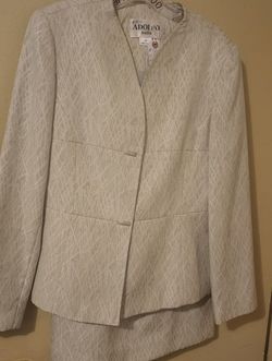 2pc Women's Green And White Skirt Suit